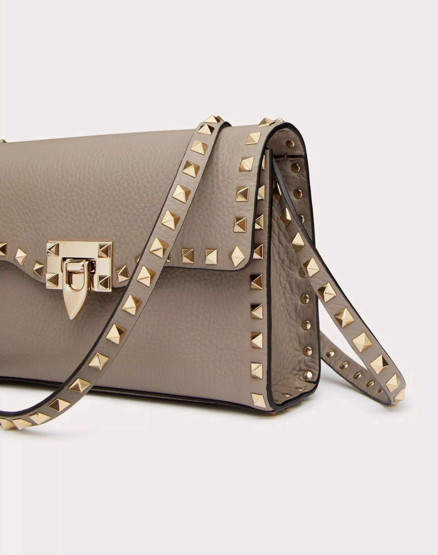 SMALL ROCKSTUD GRAINY CALFSKIN CROSSBODY BAG